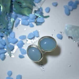 Light Earring with Chalcedony