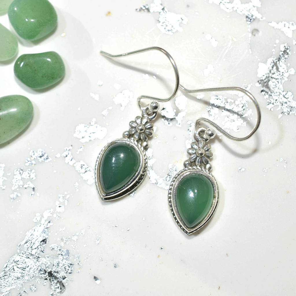 Teardrop earring with Avventurine