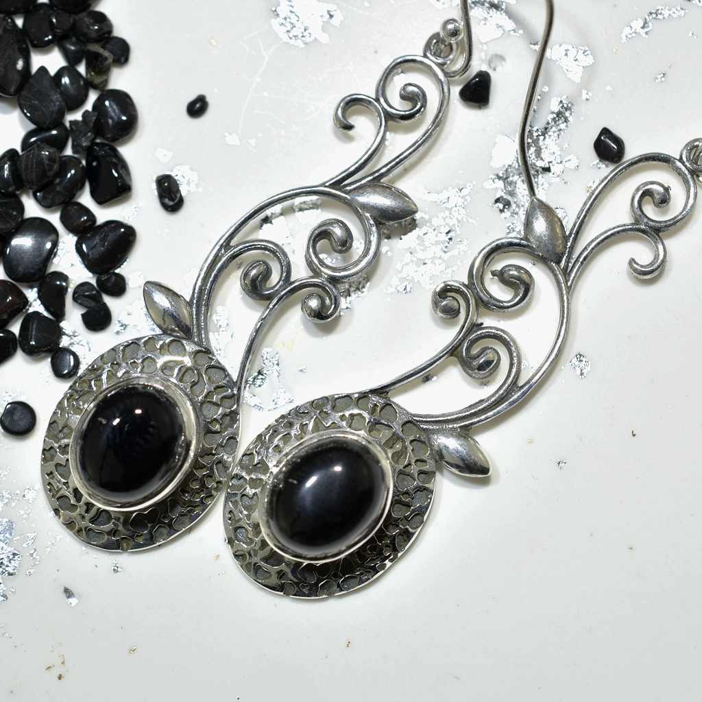 Onyx Greek Earrings