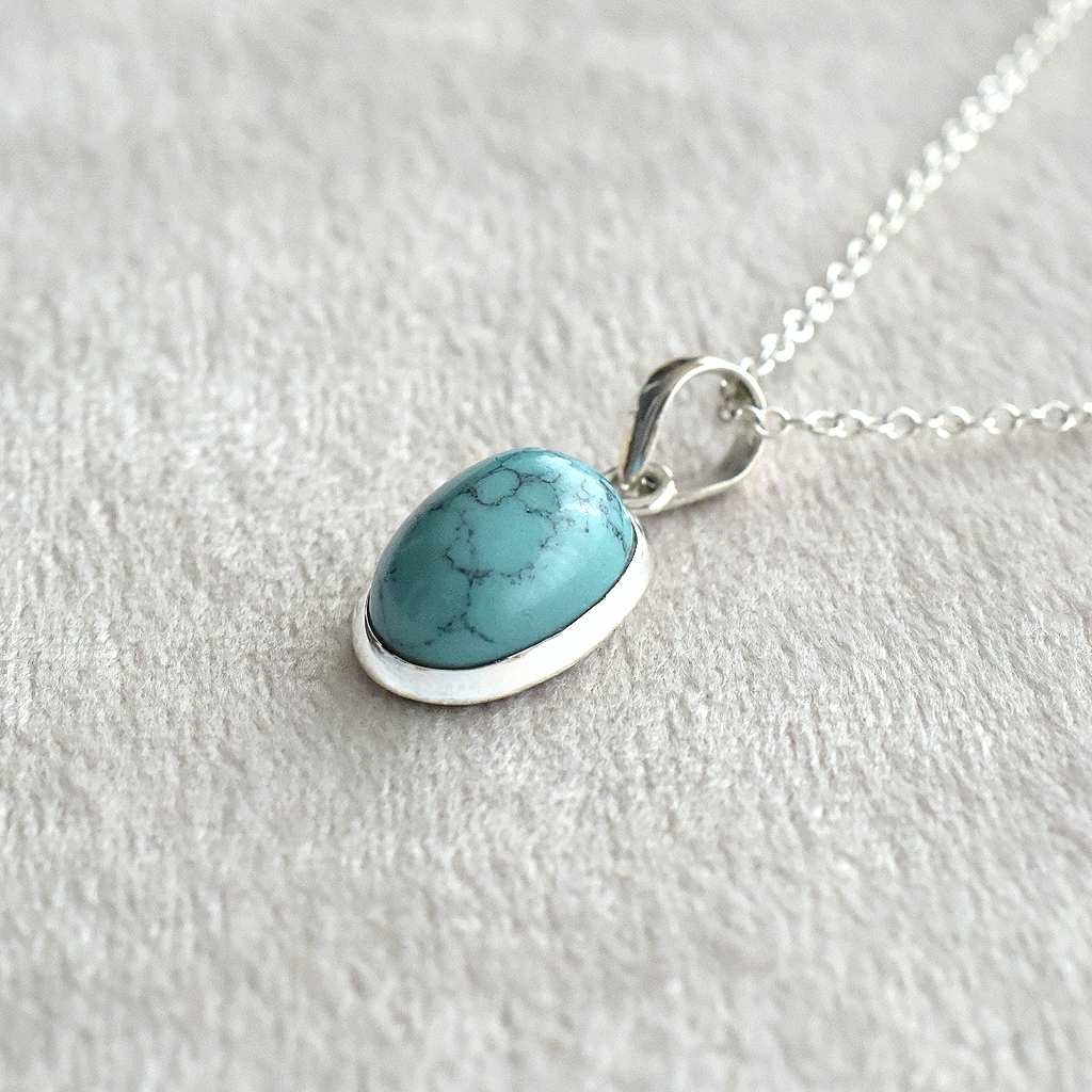Silver Necklace with Turquoise