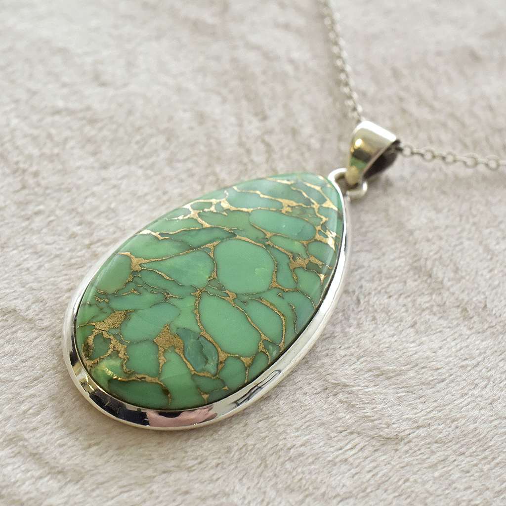 Lux Copper Turquoise Green Pendant