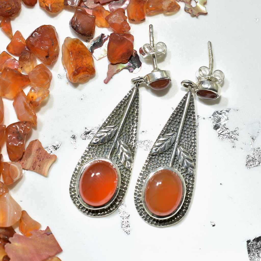 Orange Flower Earrings