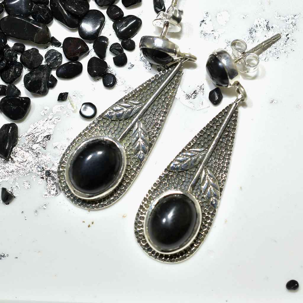 Black Flower Earrings